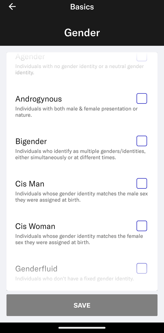 OkCupid offers several genders on the app.