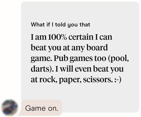 What if I told you that Hinge prompt example.