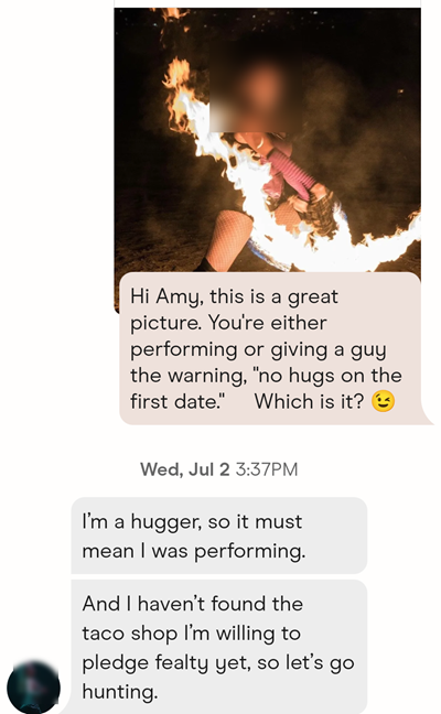 A light, friendly, funny vibe will help you get responses on dating apps.