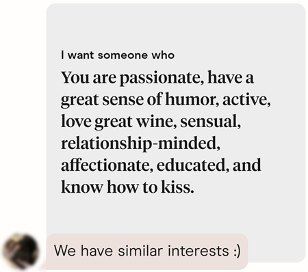 Get better results on dating apps by sharing what you want in a partner.